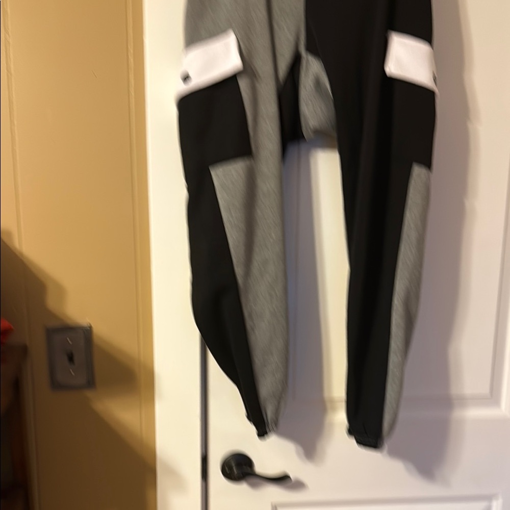 Black and Gray Joggers with Elastic Waistband